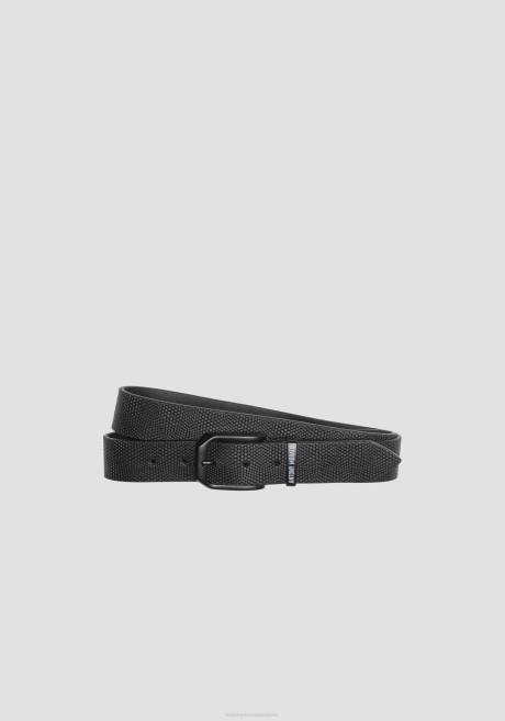 ceinture en cuir véritable avec boucle polie Antony Morato noir Hommes accessoires 4B4P343