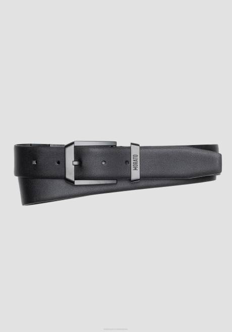 ceinture unie en cuir lisse Antony Morato noir Hommes accessoires 4B4P336
