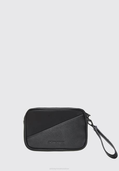 pochette en popeline avec détails contrastés en simili cuir Antony Morato noir Hommes accessoires 4B4P360
