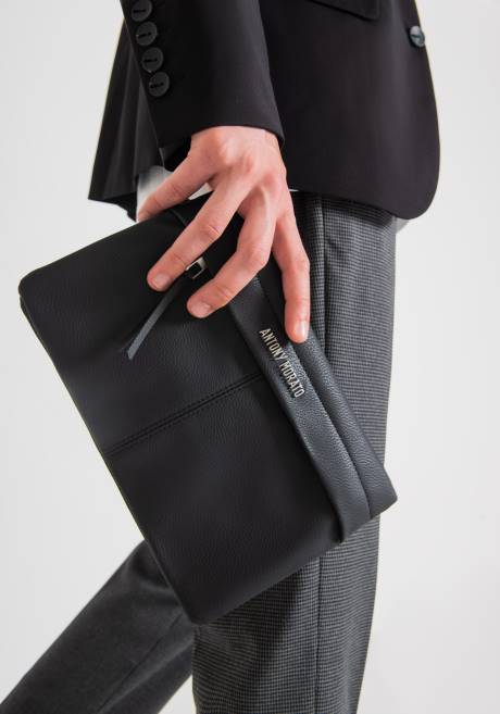 pochette en simili cuir avec logo en métal Antony Morato noir Hommes accessoires 4B4P367
