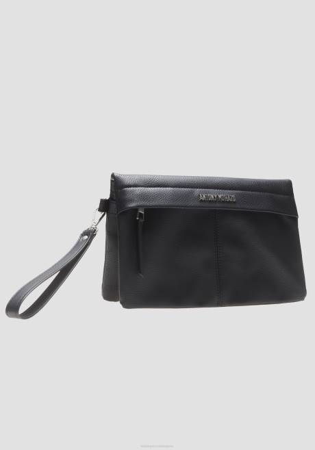 pochette en simili cuir avec logo en métal Antony Morato noir Hommes accessoires 4B4P367