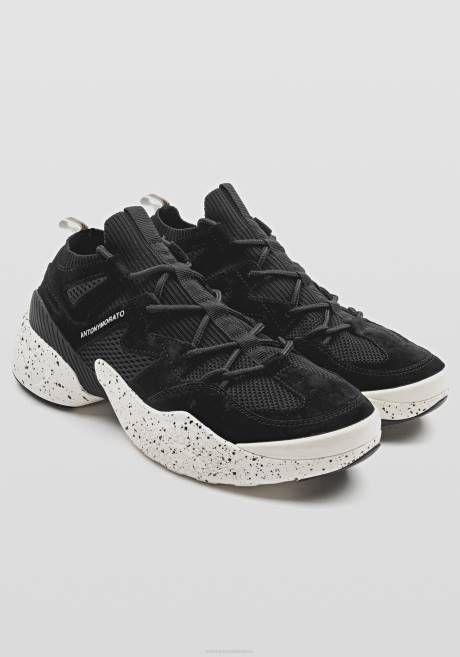 baskets running oslo en jersey tricoté avec détails en faux suède Antony Morato noir Hommes chaussure 4B4P325
