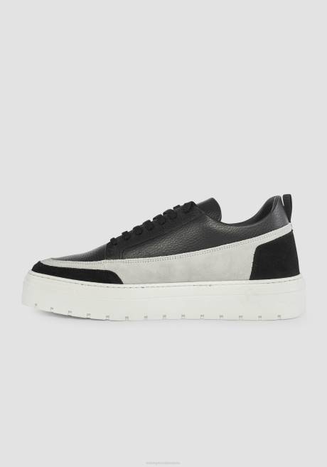 sneaker basse Flint en cuir et daim contrastés Antony Morato noir Hommes chaussure 4B4P309