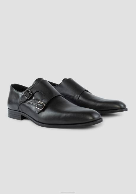 chaussures à moine jason en cuir avec double boucle Antony Morato noir Hommes chaussure 4B4P332