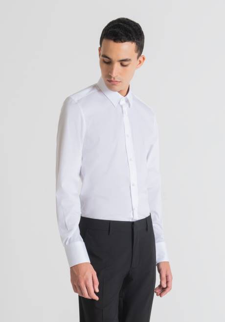 Chemise milano Super Slim Fit en popeline de coton mélangé stretch tendance Antony Morato blanc Hommes vêtements 4B4P130