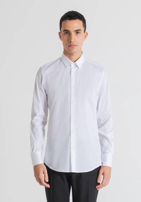 Chemise milano Super Slim Fit en popeline de coton mélangé stretch tendance Antony Morato blanc Hommes vêtements 4B4P130
