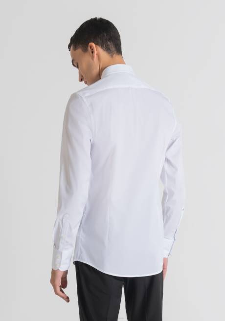 Chemise milano Super Slim Fit en popeline de coton mélangé stretch tendance Antony Morato blanc Hommes vêtements 4B4P130
