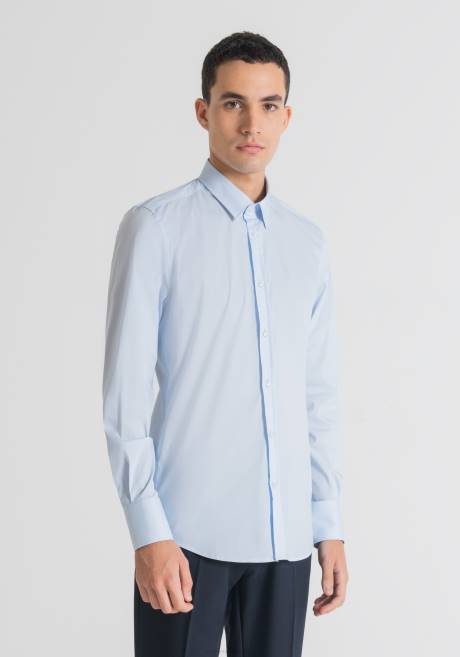 Chemise milano Super Slim Fit en popeline de coton mélangé stretch tendance Antony Morato ciel Hommes vêtements 4B4P120