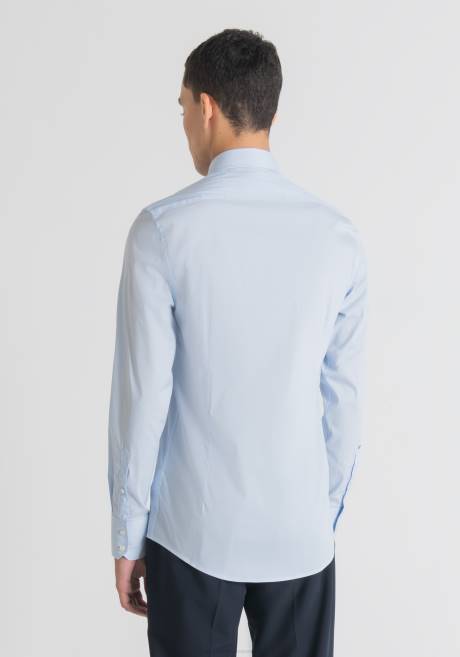 Chemise milano Super Slim Fit en popeline de coton mélangé stretch tendance Antony Morato ciel Hommes vêtements 4B4P120