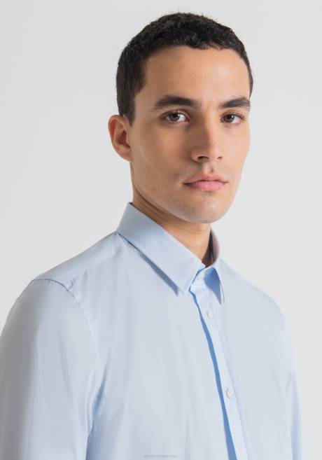 Chemise milano Super Slim Fit en popeline de coton mélangé stretch tendance Antony Morato ciel Hommes vêtements 4B4P120