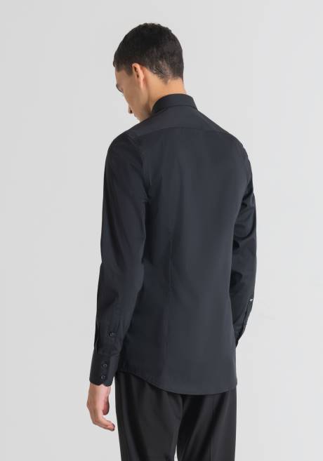 Chemise milano Super Slim Fit en popeline de coton mélangé stretch tendance Antony Morato noir Hommes vêtements 4B4P110