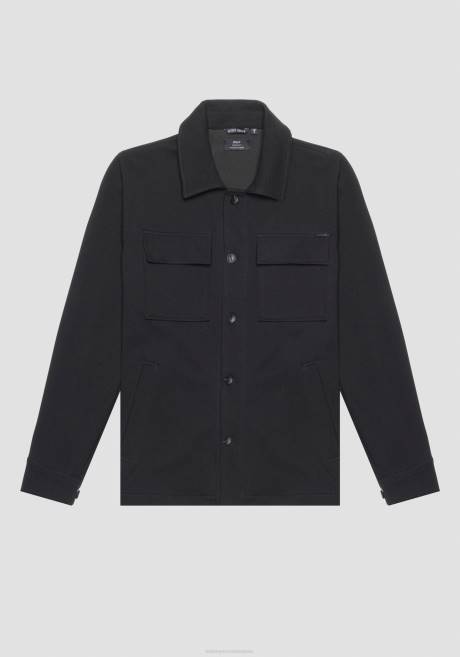 chemise Oslo Regular Fit en sergé de coton mélangé stretch de couleur unie Antony Morato noir Hommes vêtements 4B4P118