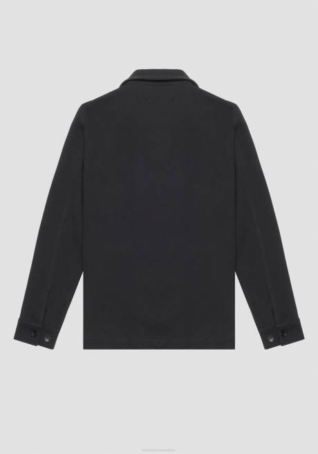 chemise Oslo Regular Fit en sergé de coton mélangé stretch de couleur unie Antony Morato noir Hommes vêtements 4B4P118