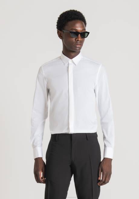 chemise avec boutons de manchette Antony Morato blanc Hommes vêtements 4B4P131