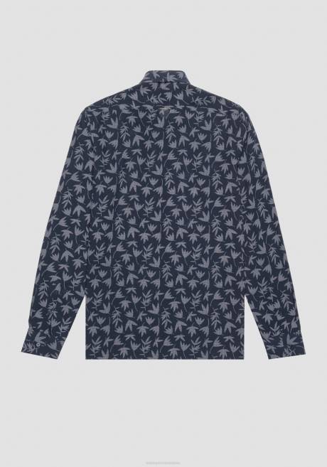 chemise barcelona coupe classique en coton mélangé imprimé Antony Morato encre bleue Hommes vêtements 4B4P111