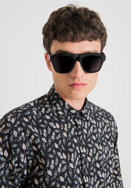 chemise barcelona coupe droite en coton mélangé à motif all-over Antony Morato noir Hommes vêtements 4B4P108
