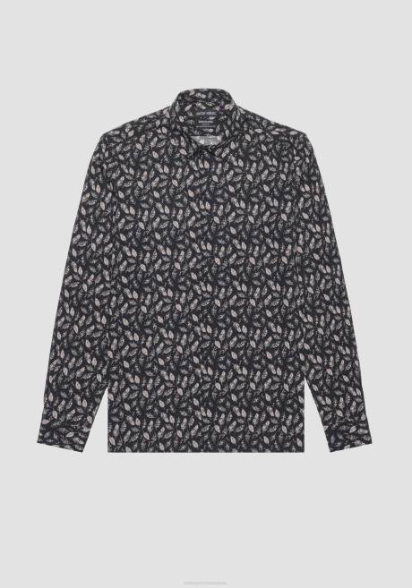 chemise barcelona coupe droite en coton mélangé à motif all-over Antony Morato noir Hommes vêtements 4B4P108
