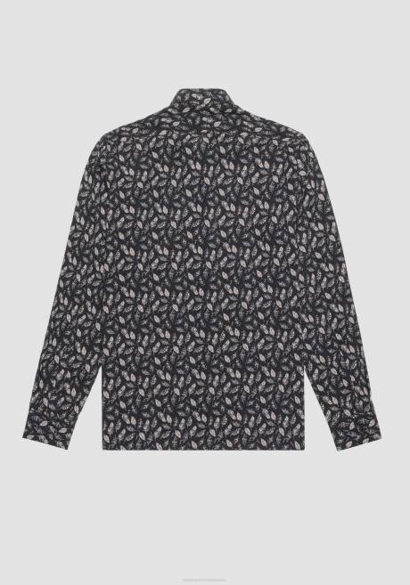 chemise barcelona coupe droite en coton mélangé à motif all-over Antony Morato noir Hommes vêtements 4B4P108