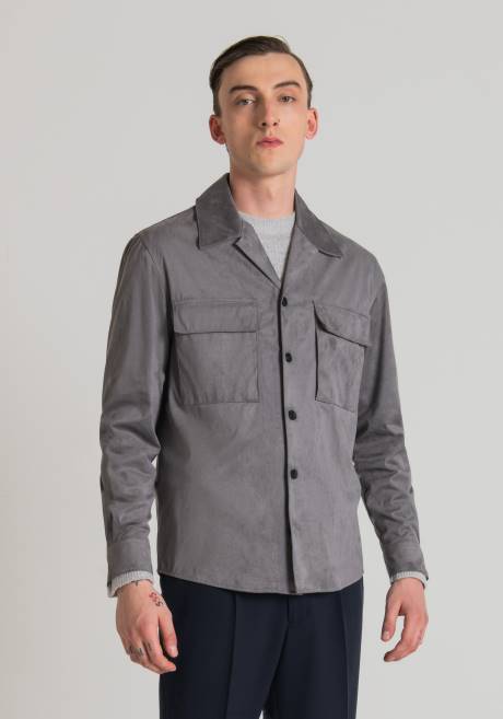 chemise coupe droite en tissu stretch effet suède Antony Morato 9074 Hommes vêtements 4B4P133