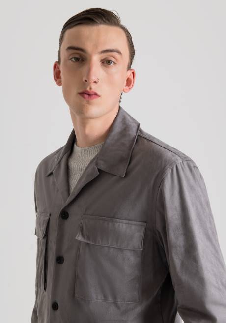 chemise coupe droite en tissu stretch effet suède Antony Morato 9074 Hommes vêtements 4B4P133