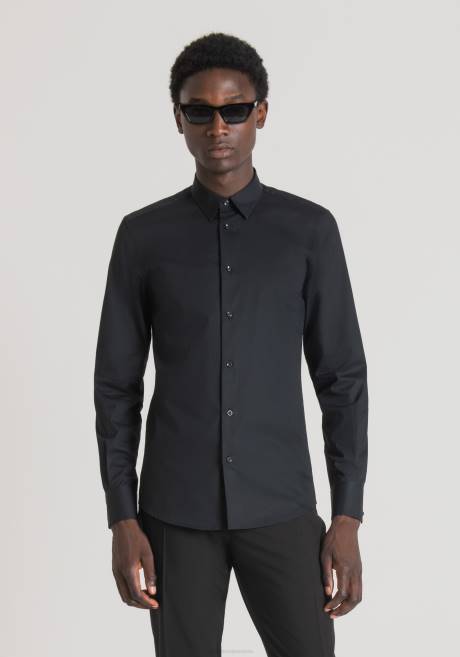 chemise coupe slim napoli en 100% coton Antony Morato noir Hommes vêtements 4B4P105