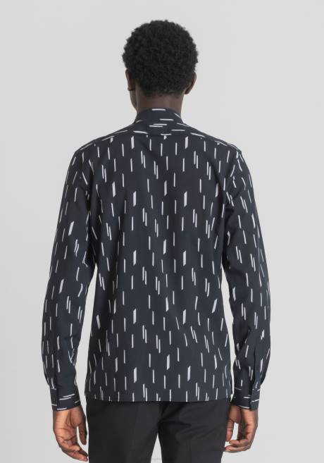 chemise droite barcelona en coton mélangé Antony Morato noir Hommes vêtements 4B4P104