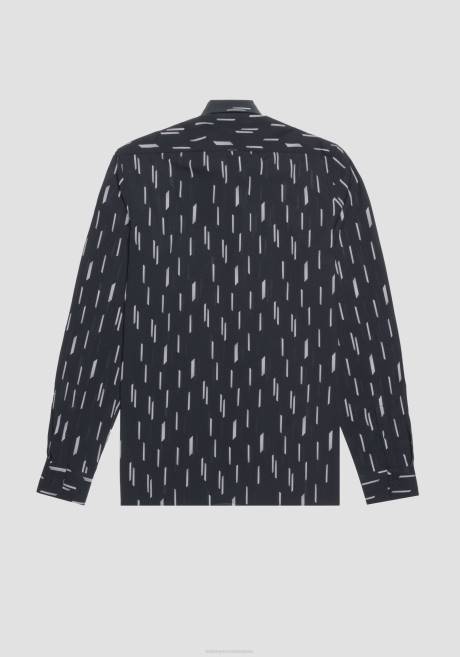 chemise droite barcelona en coton mélangé Antony Morato noir Hommes vêtements 4B4P104
