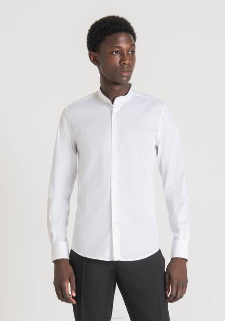 chemise en coton à col mao Antony Morato blanc Hommes vêtements 4B4P136
