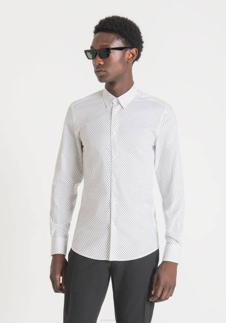 chemise napoli coupe slim en pur coton imprimé Antony Morato blanc Hommes vêtements 4B4P113