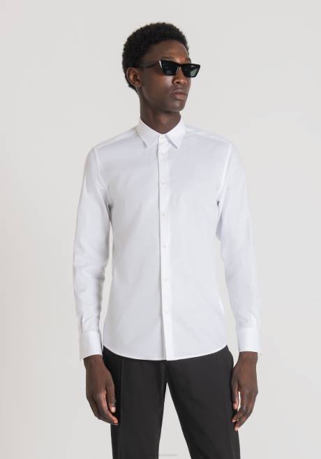 chemise slim fit napoli en coton doux au toucher avec micro-tissage Antony Morato blanc Hommes vêtements 4B4P119