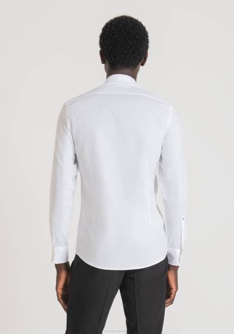 chemise slim fit napoli en coton doux au toucher avec micro-tissage Antony Morato blanc Hommes vêtements 4B4P119