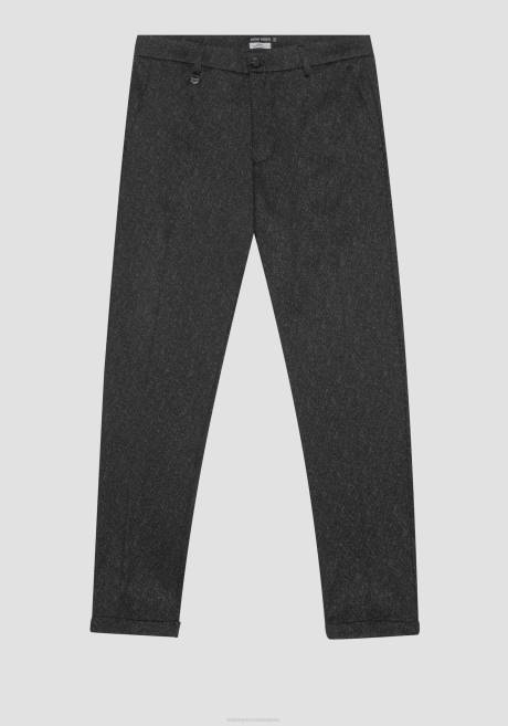 Pantalon Ashe Super Skinny Fit en tissu mélangé de viscose stretch avec motif à chevrons Antony Morato noir Hommes vêtements 4B4P221