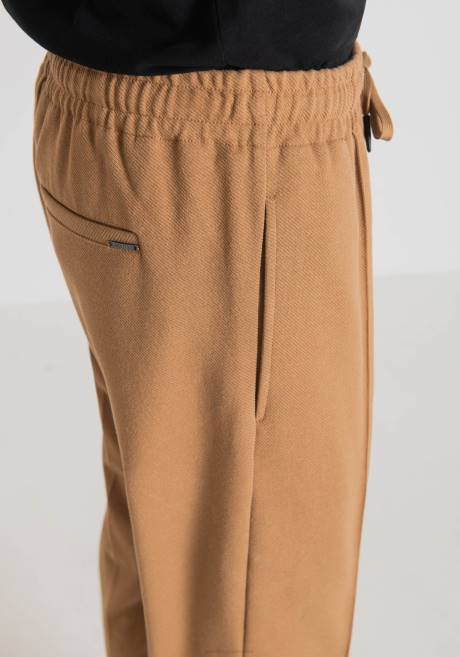 Pantalon de survêtement coupe carotte en sergé de coton mélangé stretch avec plis Antony Morato 2098 Hommes vêtements 4B4P255