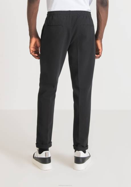 Pantalon de survêtement coupe carotte en sergé stretch de coton mélangé Antony Morato noir Hommes vêtements 4B4P236