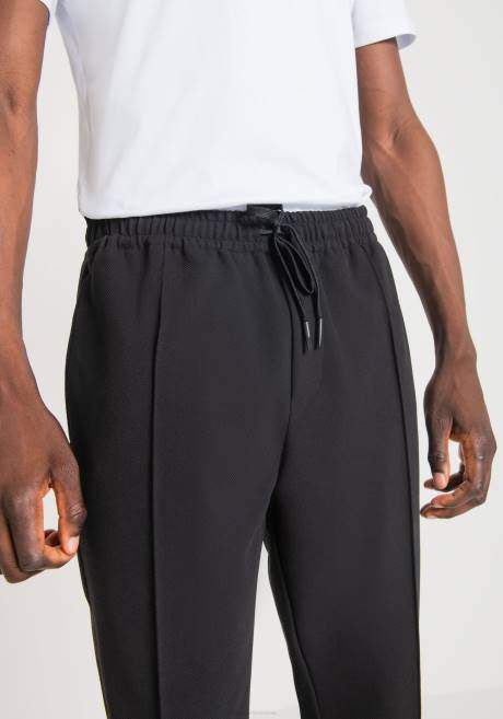 Pantalon de survêtement coupe carotte en sergé stretch de coton mélangé Antony Morato noir Hommes vêtements 4B4P236