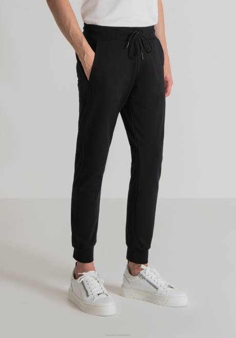 pantalon Super Slim Fit en coton mélangé avec cordon de serrage Antony Morato noir Hommes vêtements 4B4P239