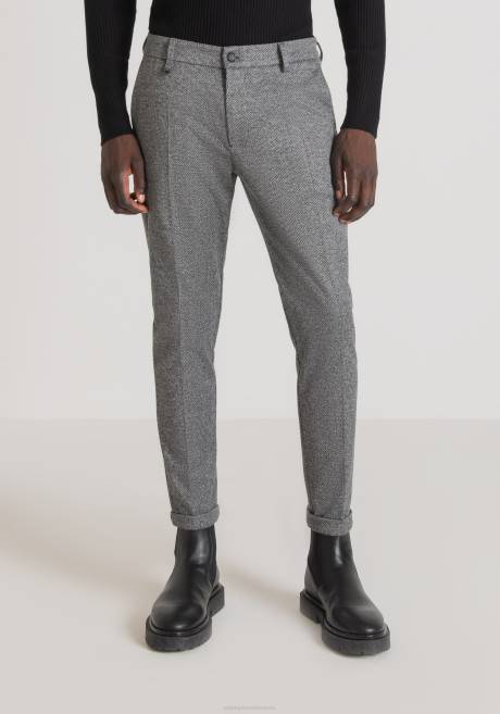 pantalon ashe coupe super skinny en tissu élastique en viscose mélangée Antony Morato mélange gris moyen Hommes vêtements 4B4P252