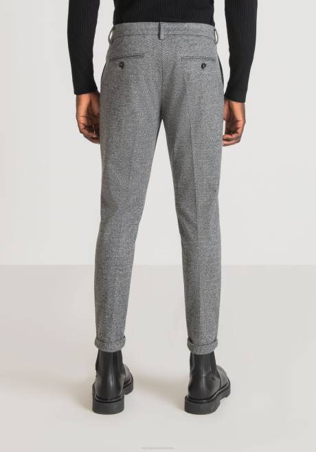 pantalon ashe coupe super skinny en tissu élastique en viscose mélangée Antony Morato mélange gris moyen Hommes vêtements 4B4P252