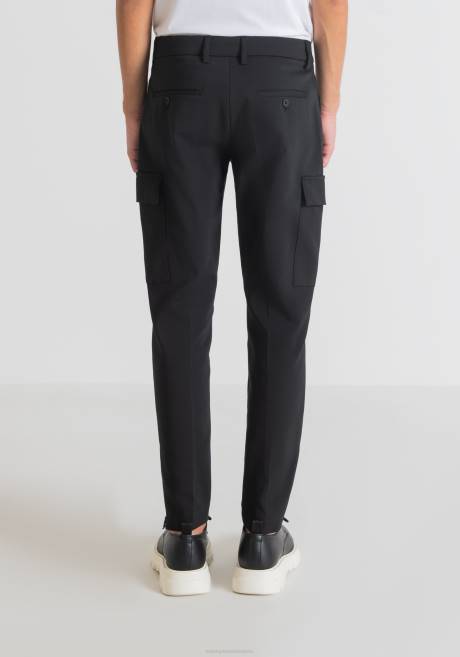 pantalon bjorn coupe skinny en coton mélangé stretch avec zip sur le bas Antony Morato noir Hommes vêtements 4B4P233