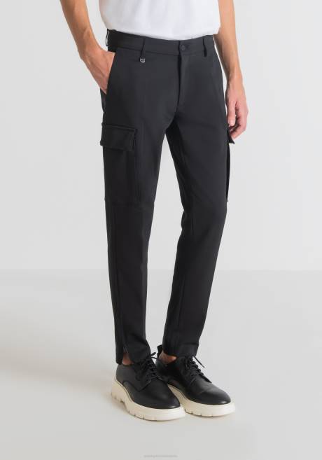 pantalon bjorn coupe skinny en coton mélangé stretch avec zip sur le bas Antony Morato noir Hommes vêtements 4B4P233