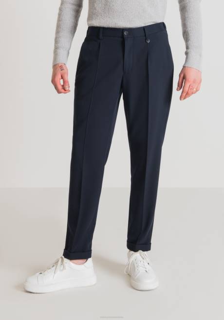 pantalon coupe carotte gustaf en tissu mélangé de viscose stretch avec taille élastique Antony Morato encre bleue Hommes vêtements 4B4P277