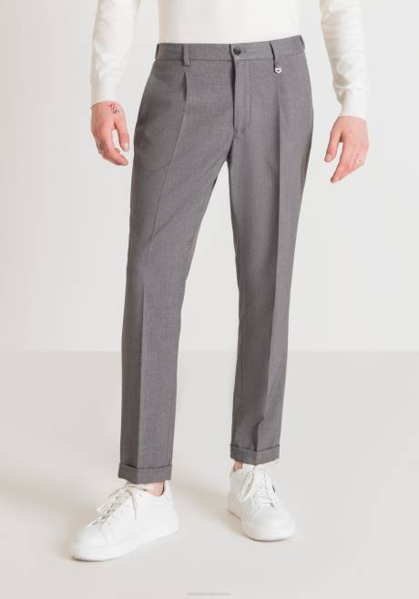 pantalon coupe carotte gustaf en tissu mélangé de viscose stretch avec taille élastique Antony Morato gris moyen Hommes vêtements 4B4P276