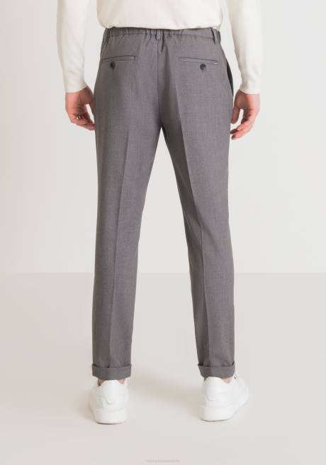 pantalon coupe carotte gustaf en tissu mélangé de viscose stretch avec taille élastique Antony Morato gris moyen Hommes vêtements 4B4P276