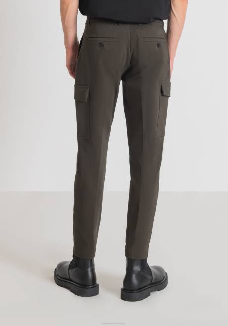 pantalon coupe skinny bjorn en coton mélangé élastique avec poches latérales et fermeture éclair sur le bas Antony Morato 4075 Hommes vêtements 4B4P249