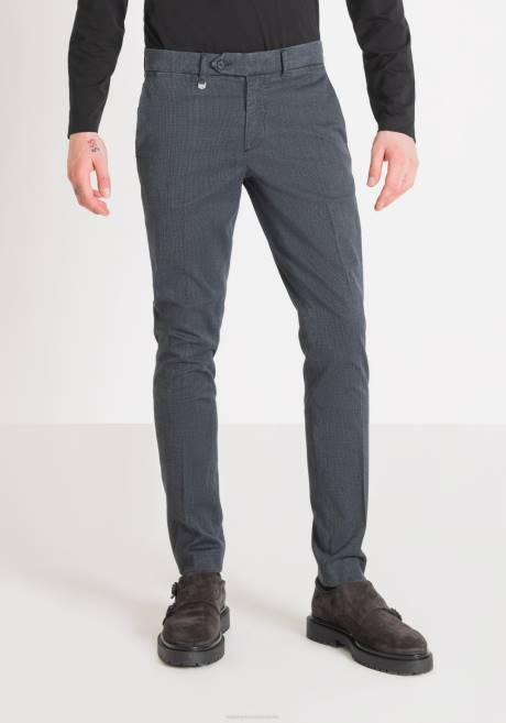 pantalon coupe skinny bryan en coton stretch micro-tissé Antony Morato encre bleue Hommes vêtements 4B4P263