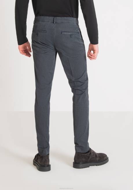 pantalon coupe skinny bryan en coton stretch micro-tissé Antony Morato encre bleue Hommes vêtements 4B4P263