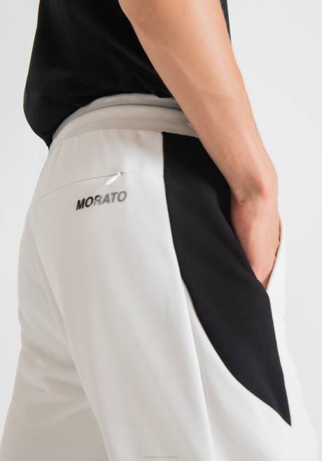 pantalon de survêtement coupe classique en coton mélangé stretch avec bandes latérales contrastées Antony Morato crème Hommes vêtements 4B4P258