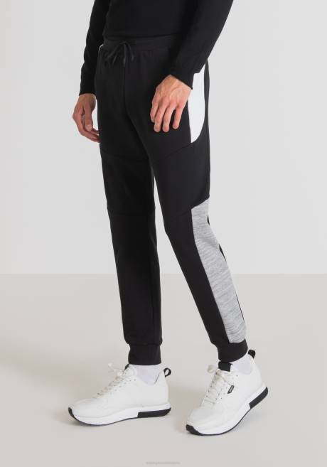 pantalon de survêtement coupe classique en coton mélangé stretch avec bandes latérales contrastées Antony Morato noir Hommes vêtements 4B4P237