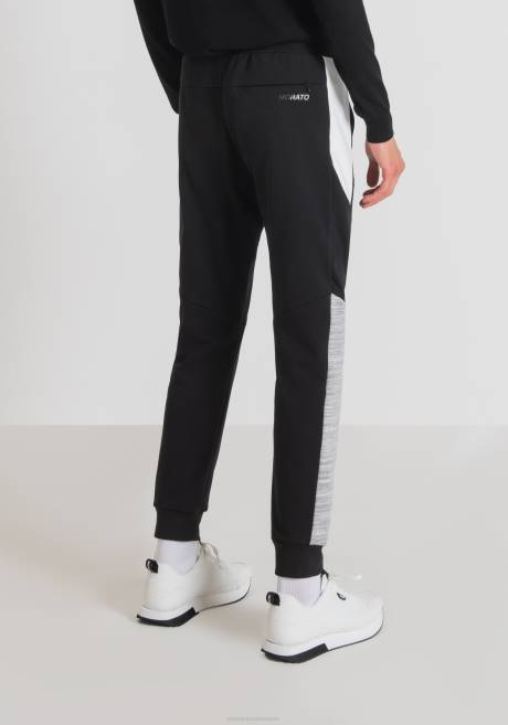pantalon de survêtement coupe classique en coton mélangé stretch avec bandes latérales contrastées Antony Morato noir Hommes vêtements 4B4P237