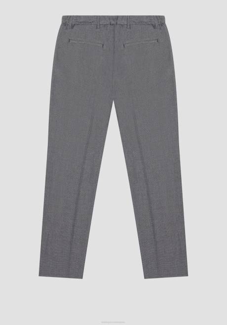 pantalon phil Regular coupe droite en tissu dobby en viscose mélangée Antony Morato mélange gris foncé Hommes vêtements 4B4P241